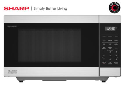 Sharp 1.1 cu. ft. 1100W Flatbed Countertop Microwave Oven with Inverter Technology (SMC1174KS)