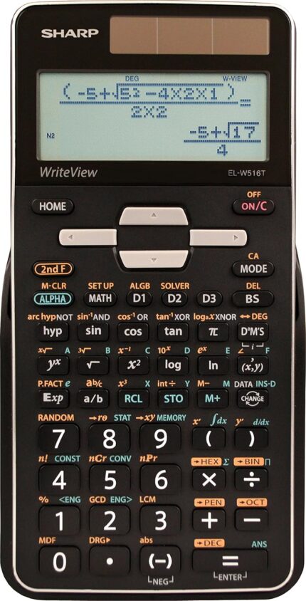 Sharp EL-W516TBSL Advanced Scientific Calculator with WriteView™ 4 Line Display & Solar Power